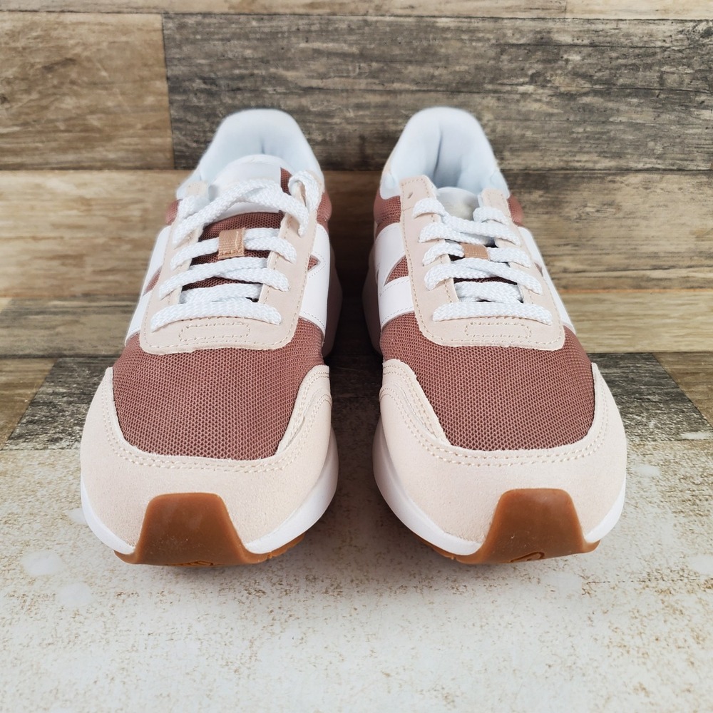 New Balance 370 Womens Shoes Sz 9 D Running Beige Brown Suede Mesh Sneakers - Picture 2 of 10